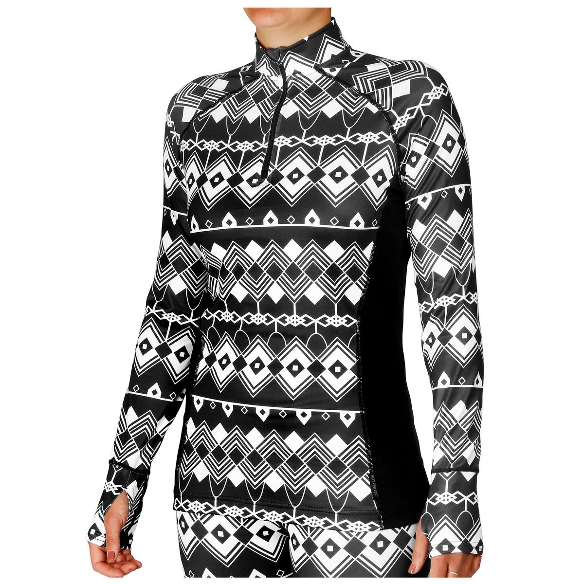 Hot Chillys Womens Micro-Elite Chamois Sublimated Print Zip-T